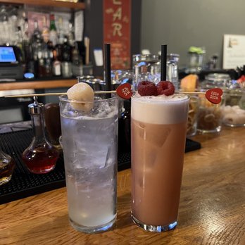 Town Tavern - Lychee green tea martini and red envelop - Bars Near Me - Alameda, California