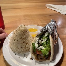 Lamb Gyro Wrap with lemon rice and saffron butter Lamb Gyro Wrap with lemon rice and saffron butter