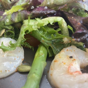 Terre Rouge - Asparagus + shrimp salad - French Near Me - Markham, Ontario Terre Rouge - Asparagus + shrimp salad - French Near Me - Markham, Ontario