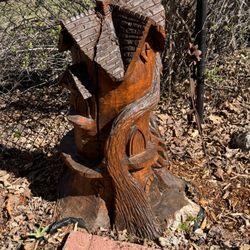 Berch Yard and House Improvement - Gnome house I stained!