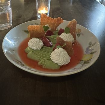 Atelie by The Experience - Strawberry Matcha Cheesecake - Wine Tasting Room Near Me - Dallas, Texas