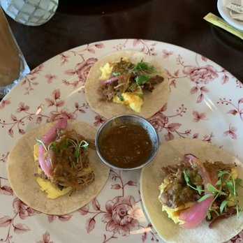 Little Hen - Breakfast Scrambled and Pork Carnitas Tacos - Breakfast & Brunch Near Me - Weston, Florida