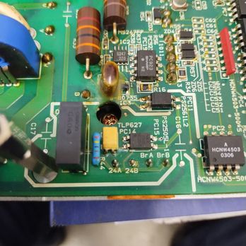 Global Electronic Services - Faulty circuit on the board. Zero replaced components; still original reflow solder on all components. - Electronics Repair Near Me - Buford, Georgia Global Electronic Services - Faulty circuit on the board. Zero replaced components; still original reflow solder on all components. - Electronics Repair Near Me - Buford, Georgia