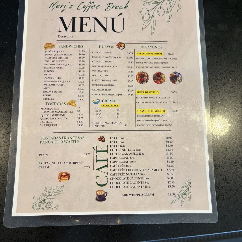 Mery's Coffee Break - Menu - Breakfast & Brunch Near Me - Caguas, Puerto Rico Mery's Coffee Break - Menu - Breakfast & Brunch Near Me - Caguas, Puerto Rico
