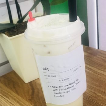 Boba Binge - Jasmine tea with salted cream cheese (5.95) - Coffee & Tea Near Me - Oakland, California Boba Binge - Jasmine tea with salted cream cheese (5.95) - Coffee & Tea Near Me - Oakland, California