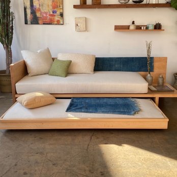 Shapiro Joyal Studio - Cocoon trundle offers a sofa, a side table and a pull away platform bed with organic mattress. - Furniture Stores Near Me - Los Angeles, California