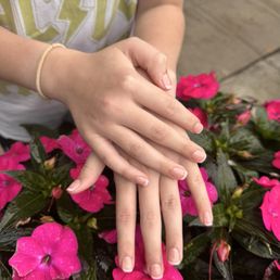 Finished Pink tip French manicure