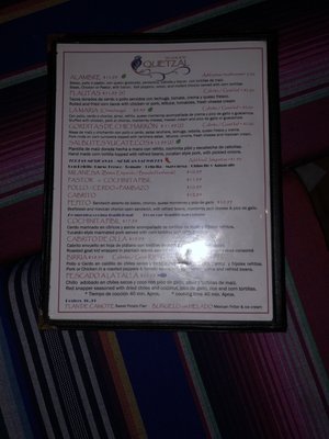 Menu photo 3 Tradicion Quetzal San Juan, PR