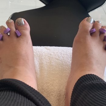 Pure Harmony Nails & Spa - Just waiting for my gray and sparkly silver toenails to dry ! Gorgeous !!!! - Nail Salons Near Me - Puyallup, Washington Pure Harmony Nails & Spa - Just waiting for my gray and sparkly silver toenails to dry ! Gorgeous !!!! - Nail Salons Near Me - Puyallup, Washington
