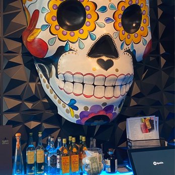 Blue Habanero - a large sugar skull on a bar - Mexican Near Me - Brecksville, Ohio Blue Habanero - a large sugar skull on a bar - Mexican Near Me - Brecksville, Ohio