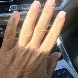 Pink and white dip powder