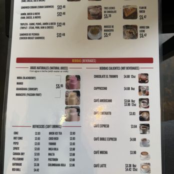 El Triunfo Bakery and Cafe - Drink menu - Bakeries Near Me - Orlando, Florida
