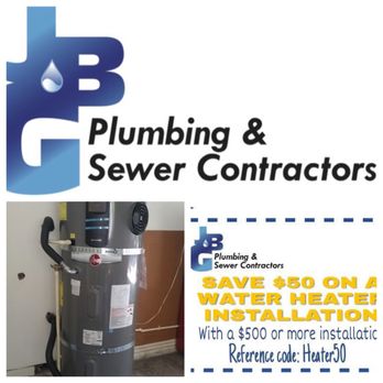 JBG Plumbing & Sewer - Water Heater Installation Coupon - Plumbing Near Me - Vancouver, Washington JBG Plumbing & Sewer - Water Heater Installation Coupon - Plumbing Near Me - Vancouver, Washington