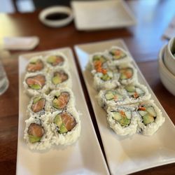 Happy Sushi - Salmon Avocado Roll & Vegetable Roll
