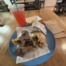 Filet minion burrito after two bites because I was too excited to take the picture first. Filet minion burrito after two bites because I was too excited to take the picture first.