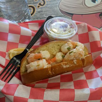 DJ’s Clam Shack - Grilled Shrimp Scampi Roll with Coleslaw - Seafood Near Me - Wantagh, New York