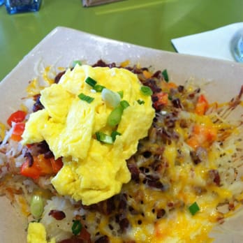 Snooze, an A.M. Eatery - Stuffed Hashbrowns with bacon and peppers - Breakfast & Brunch Near Me - Centennial, Colorado