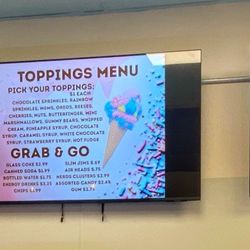 Menu board behind counter