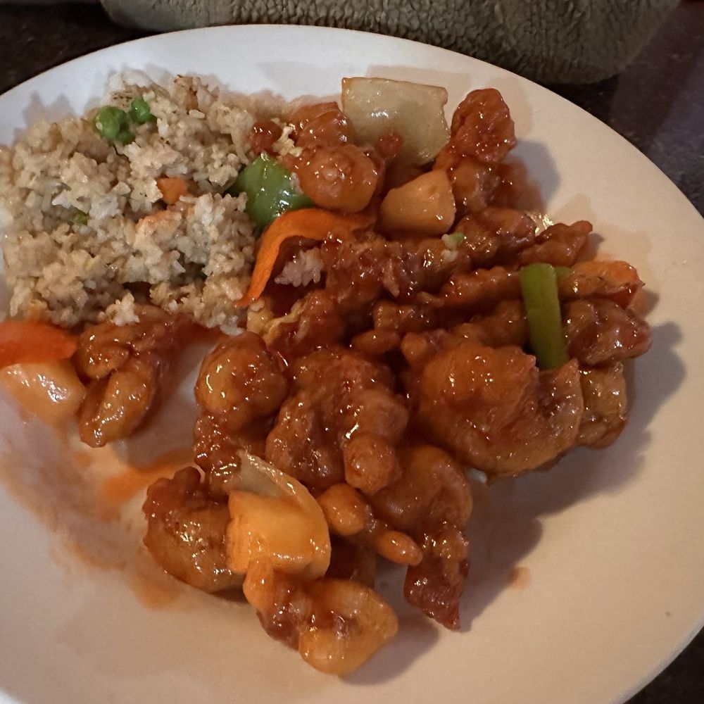 China Green Garden - Half the food is gone! The Sweet and Sour Pork and fried rice is crazy good! - Chinese Near Me - Blythe, California