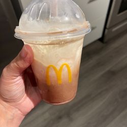 McDonald's - Pure chocolate syrup/shake base topped with whipped cream. Not ice cream at all.
