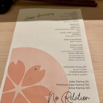No Relation - Menu (July 2023) - Sushi Bars Near Me - Boston, Massachusetts
