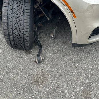 Town Fair Tire - My front right tire that fell off my car, half a mile after leaving Town Fair Tire, because they never tightened the bolts. - Tires Near Me - West Roxbury, Massachusetts Town Fair Tire - My front right tire that fell off my car, half a mile after leaving Town Fair Tire, because they never tightened the bolts. - Tires Near Me - West Roxbury, Massachusetts
