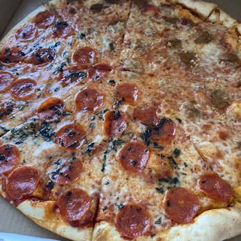 Sexy Pizza - Half pepperoni & basil, half sausage and garlic - Pizza Near Me - Denver, Colorado Sexy Pizza - Half pepperoni & basil, half sausage and garlic - Pizza Near Me - Denver, Colorado