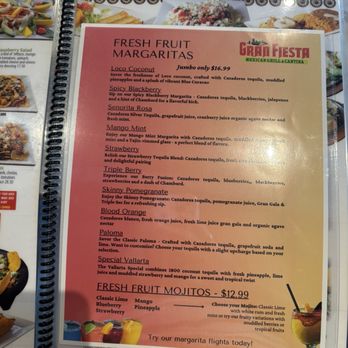 Gran Fiesta - Menu as of May 2026 - Mexican Near Me - Independence, Ohio