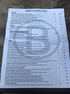 Menu photo 3 Boots Steakhouse Dillsboro, NC