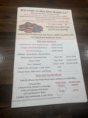 Menu photo 2 Hot Spot Barbecue Pensacola, FL Menu photo 2 Hot Spot Barbecue Pensacola, FL
