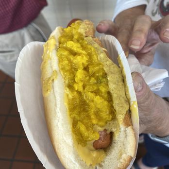 Rutt's Hut - Cheese dog with homemade relish - Hot Dogs Near Me - Clifton, New Jersey Rutt's Hut - Cheese dog with homemade relish - Hot Dogs Near Me - Clifton, New Jersey