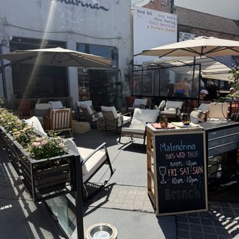 Malendrina Wine Bar - Patio seating on the pier! - Wine Bars Near Me - Hermosa Beach, California