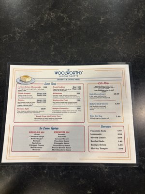 Menu photo 1 Woolworth’s Luncheonette Bakersfield, CA