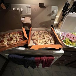 1 deep dish, 1 thin n crispy, antipasto salad 1 deep dish, 1 thin n crispy, antipasto salad