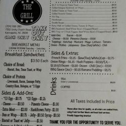 The Grill - Menu