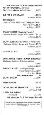Menu photo 8 Chowder Ted's Jacksonville, FL