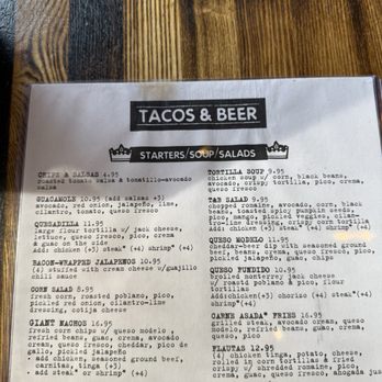Tacos & Beer - Menu March 2025 - Bars Near Me - Las Vegas, Nevada Tacos & Beer - Menu March 2025 - Bars Near Me - Las Vegas, Nevada