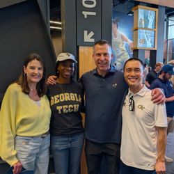 Georgia Tech - With new Georgia Tech men's basketball head coach Scott Cross at a season ticket holder event on Saturday, May 2, 2026.