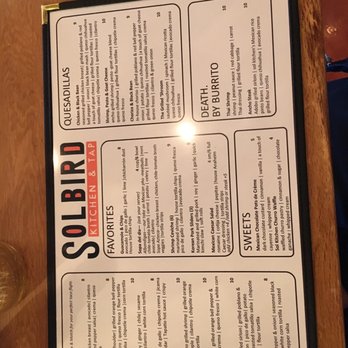 Solbird Kitchen & Tap - Menu - Tex-Mex Near Me - Fort Wayne, Indiana