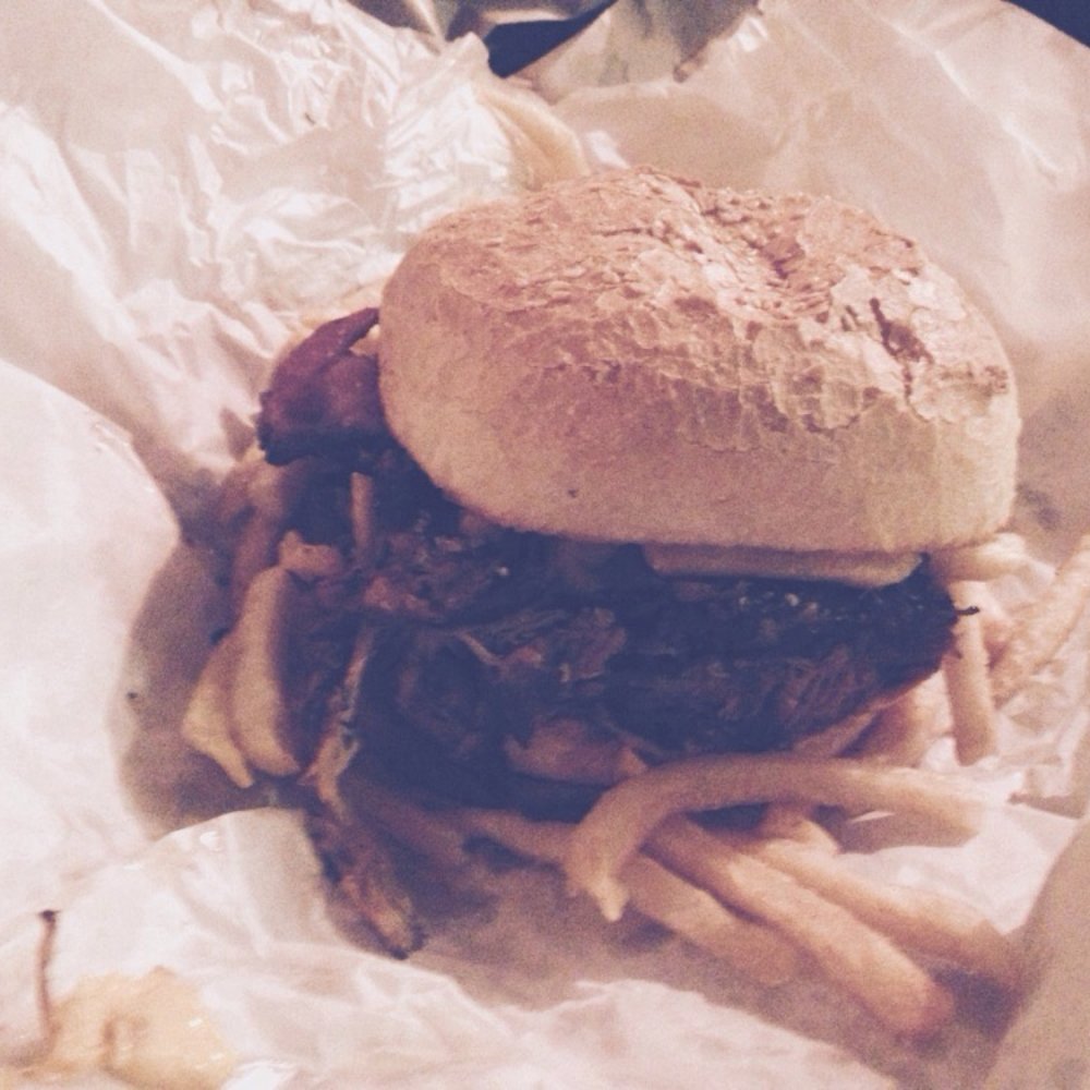 A 'Getta Pig Out' burger.