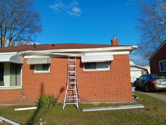 gutter repair - photos are before an after.