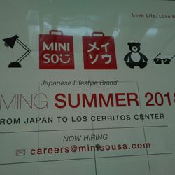 Miniso - Opening summer 2018. Not to be confused with Uniqlo (similar logo). Miniso is across from the Microsoft store