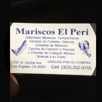 Mariscos El Peri - Business card - Seafood Near Me - Los Angeles, California Mariscos El Peri - Business card - Seafood Near Me - Los Angeles, California