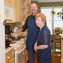 Chef B Meals - Chef Bernard with my mother preparing their 60th anniversary dinner.