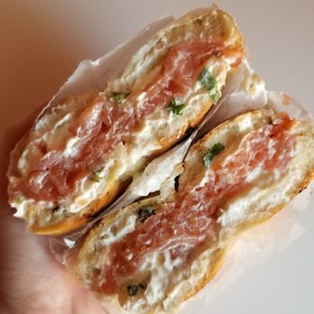Utopia Bagels - Lox with scallion cream cheese - Bakeries Near Me - Whitestone, New York