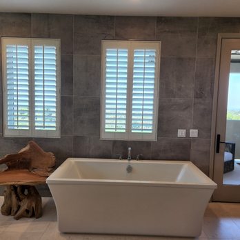 Shade IQ - Newstyle hybrid shutters for bathroom area. - Shades & Blinds Near Me - Lake Forest, California Shade IQ - Newstyle hybrid shutters for bathroom area. - Shades & Blinds Near Me - Lake Forest, California