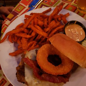 Arthur's - Burger with sweet potato fries - Burgers Near Me - Cincinnati, Ohio