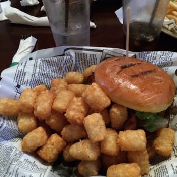 Park Bar - I got a regular beef burger with tomato, lettuce,cheddar, and bacon. I also got tater tots. - Bars Near Me - Atlanta, Georgia Park Bar - I got a regular beef burger with tomato, lettuce,cheddar, and bacon. I also got tater tots. - Bars Near Me - Atlanta, Georgia