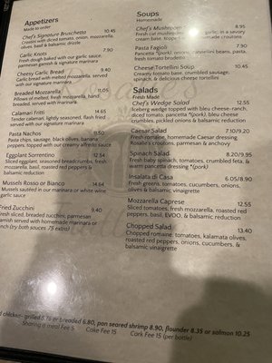 Menu photo 4 Rosalie's Trattoria Wilmington, NC Menu photo 4 Rosalie's Trattoria Wilmington, NC