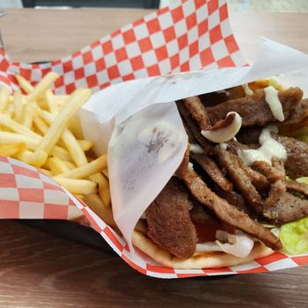 Kabob Fusion - Gyro wrap with side of fries - Mediterranean Near Me - Fremont, California Kabob Fusion - Gyro wrap with side of fries - Mediterranean Near Me - Fremont, California